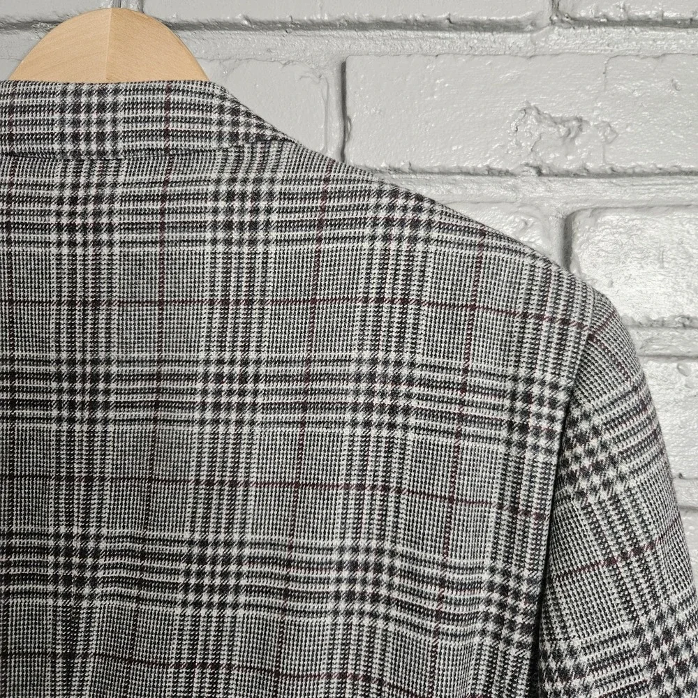 Faconnable Mens Blazer 42R Wool Cashmere Plaid Sport‎ Coat Suit Jacket